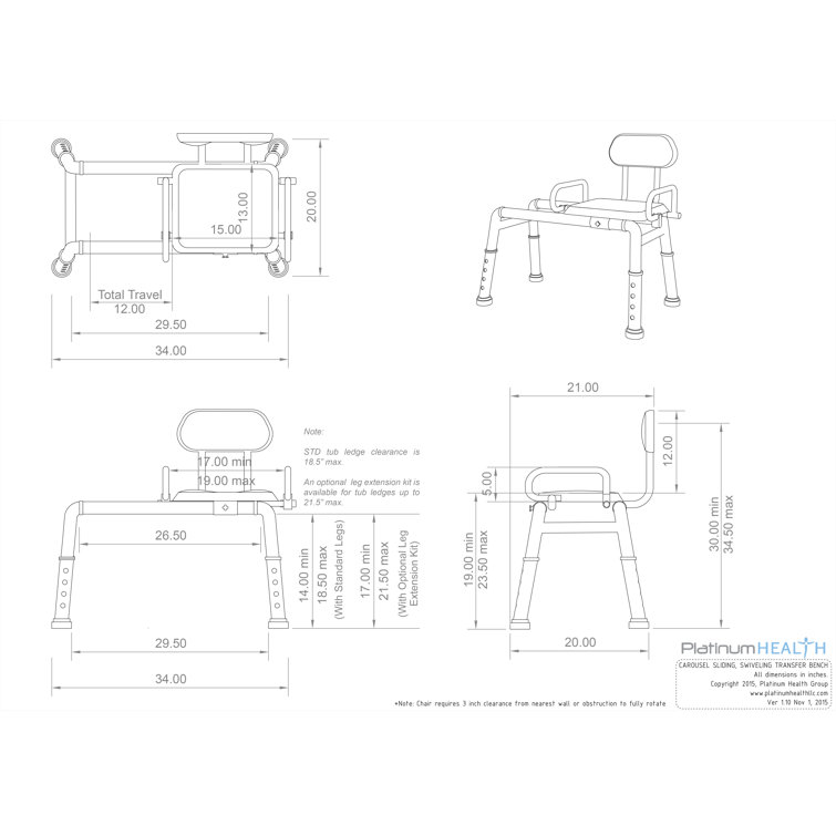 Platinum Health Carousel Sliding Transfer Bench Wayfair